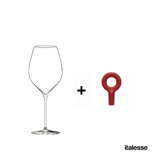 Kit Vinho ITALESSE: Masterclass 70 (6 Taças) + Tampa LOLLIPOP Vermelha