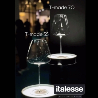 Kit Levíssimas: Taça Sensorial Italesse T-MADE 70 (Uma Peça) + T-MADE 55 (Uma Peça), sopradas à boca e feitas à mão - Kit 2 Unidades